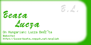 beata lucza business card